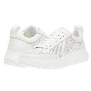 Steve Madden Womens Shock Sneakers US 7.5 M White Leather Platform NIB